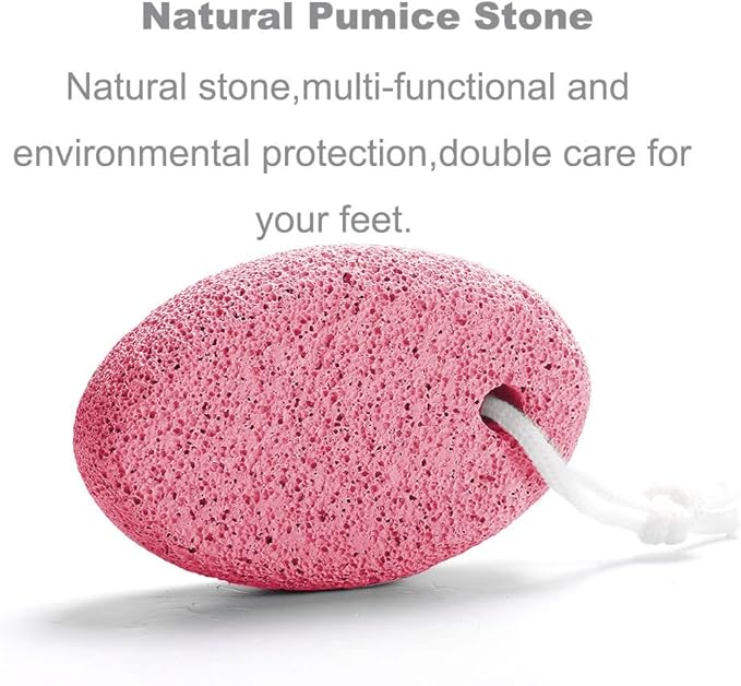 Natural Foot Pumice Stone for Feet, Borogo 2-Pack Lava Pedicure Tools Hard Skin Callus Remover for Feet and Hands -Red