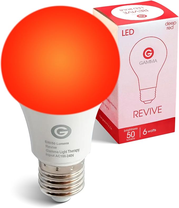 Revive by Gamma - 670nm - Red Light Bulb Sleep Therapy - Melatonin Promoting Natural Sleep Aid