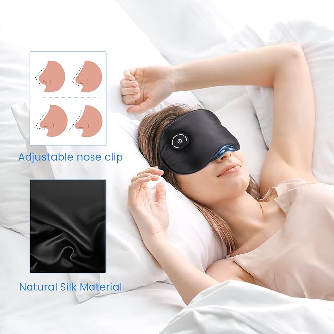 Heated Eye Mask Cordless, USB Eyes Heating Pad, Mask with Temperature Control, Electric Warm Eye Compress for Dry Eyes, Blepharitis, Chalazion, Gift for Men Women(Pack of 2)