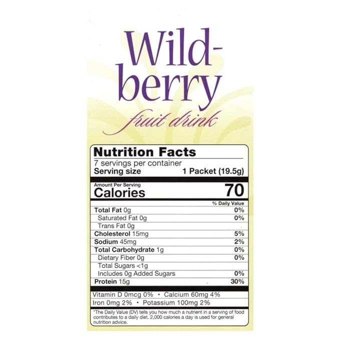 FITWISE - High Protein Diet Fruit Drink - 15g Protein - Low Calorie - Low Carb - Low Sugar - Fat Free, Ideal Protein Compatible, 7 Servings Per Box (Wild Berry)