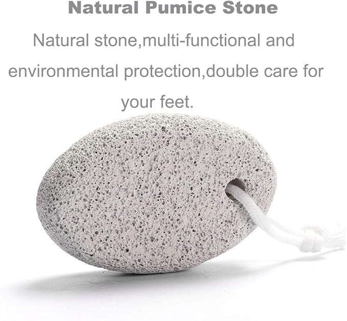 Natural Foot Pumice Stone for Feet, Borogo 2-Pack Lava Pedicure Tools Hard Skin Callus Remover for Feet and Hands - White&Red