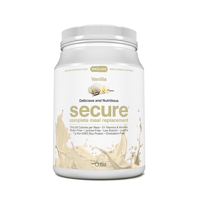 ANDREW LESSMAN Secure Soy Complete Meal Replacement - Vanilla 10 Servings - Only 63 Calories, 7g Non-GMO Soy Protein, Vitamins and Minerals, Low-Fat, Nutritious and Delicious, Mixes Instantly