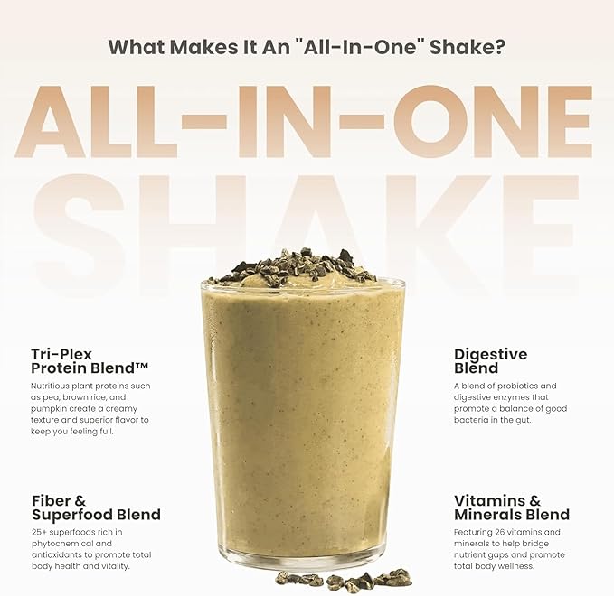 310 Nutrition All-In-One Meal Replacement Shake Powder - Plant-Based Protein Smoothie Blend w/High Fiber, Probiotics & Adaptogens - Low Carb, Vegan, Keto & Paleo Friendly - Snickerdoodle - 14 Srv