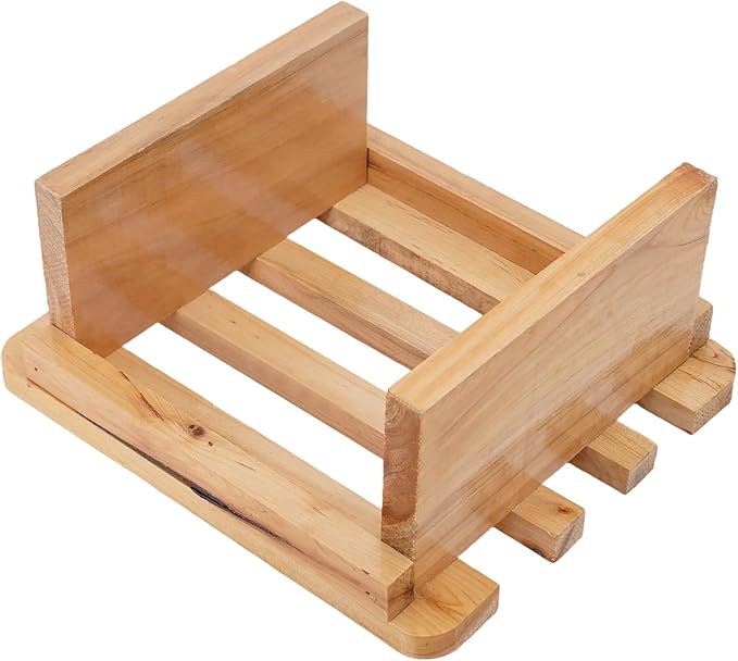 Wooden Foot Bath Bucket Foot Soaking Bath Basin with Lid Wood Footbath Barrel with Wooden Stool Pedicure Barrel for Spa, Massage, Sauna 15.75 * 15.75in (Wood Color)