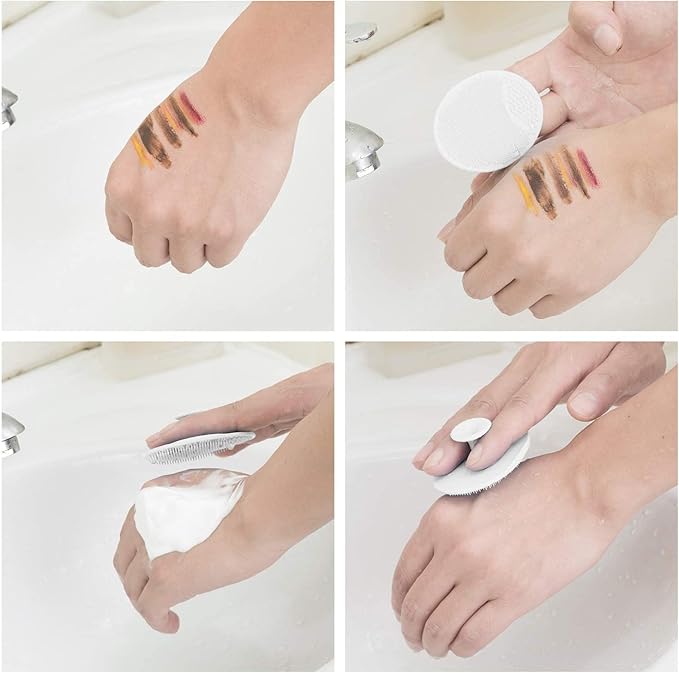 Silicone Face Scrubber Exfoliator Facial Cleansing Pads Precision Pore Cleansing Pad Acne Blackheads Removing Face Brush Baby Shower Tool Brushes, Valentine's Day Gift for Makeup Lover