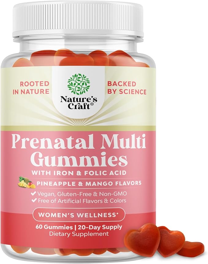 Vegan Prenatal Gummies for Women - Gummy Prenatal Vitamins for Women with Iron Folic Acid and Superfruit Blend - Chewable Vitamins Gummy Formula (Pineapple Mango) Trial Size