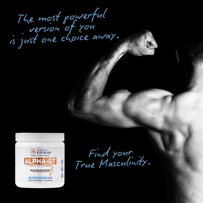 Simply Elevated Alpha-GT Natural Test Booster Supplement, Fuel Your Ambition with This Anabolic 14-1 Supplement w Ashwagandaha, Tongkat Ali, Tribulus Terrestris, Unlock Your True Masculinity.