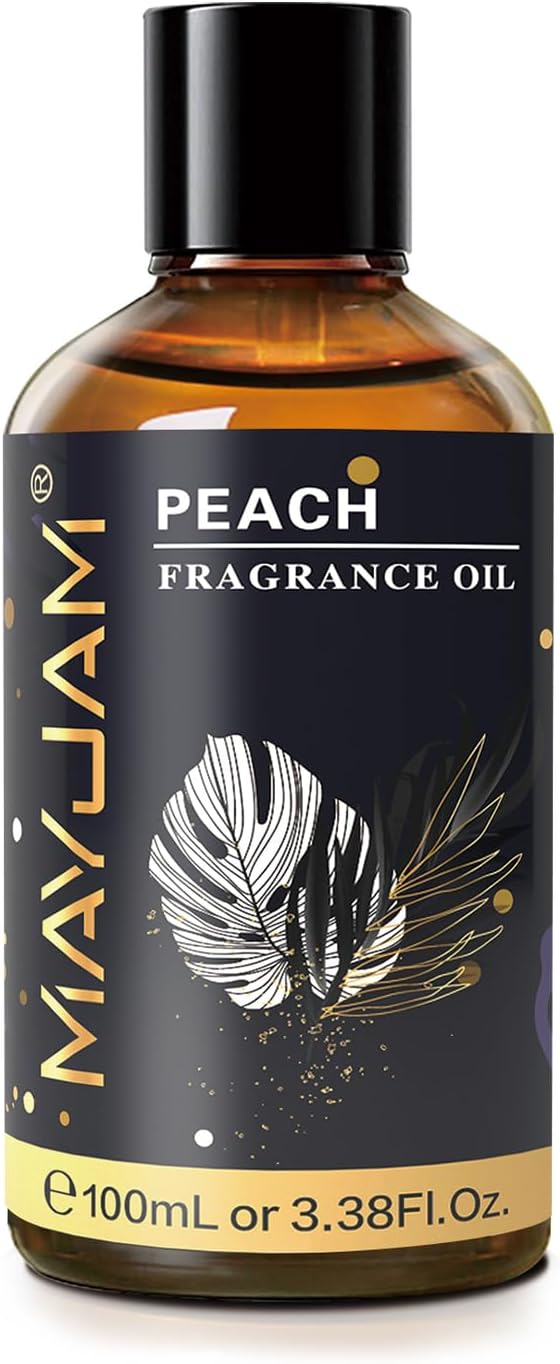 100ML/3.38FL.OZ Peach Fragrance Oils with Glass Dropper, Essential Oils for Diffusers for Home, Long Lasting Scented Oils for Diffusers Soap Candle Making