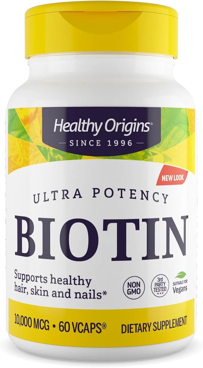 Healthy Origins Biotin Veg Capsules, 10,000 mcg, 60 Count