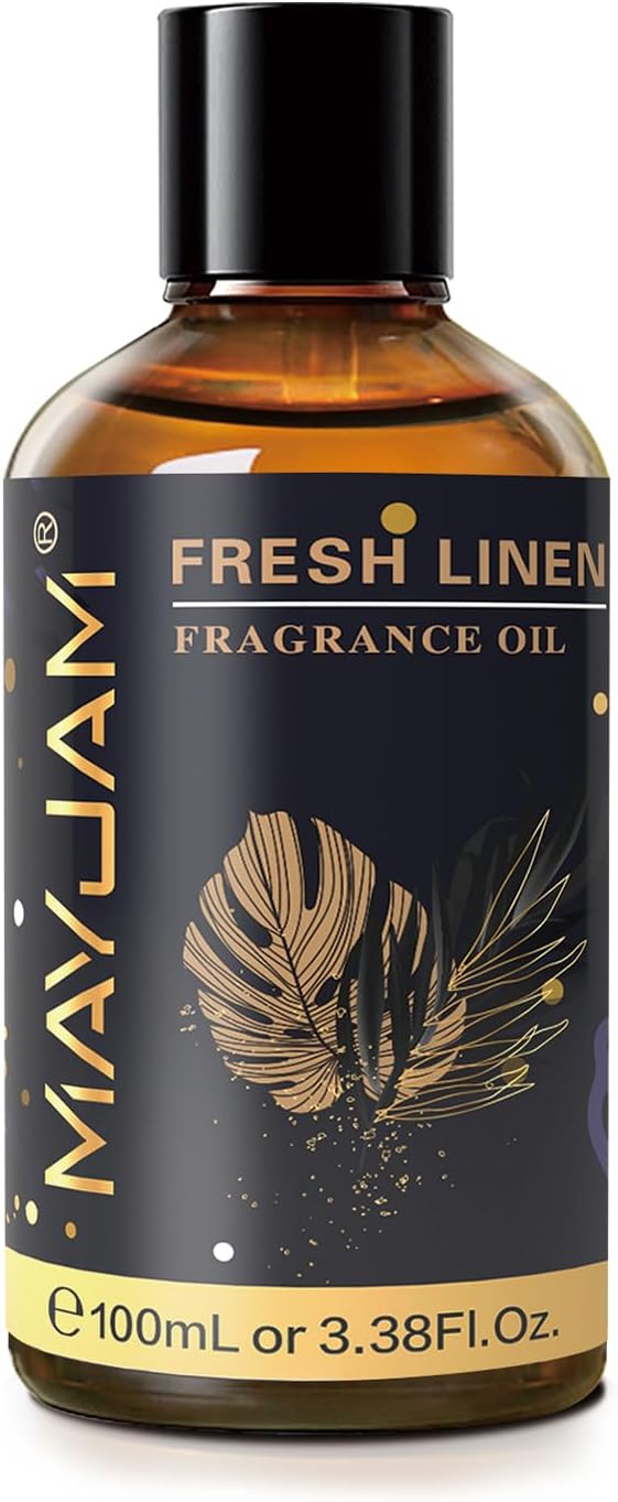 100ML/3.38FL.OZ Fresh Linen Fragrance Oils with Glass Dropper, Essential Oils for Diffusers for Home, Long Lasting Scented Oils for Diffusers Soap Candle Making