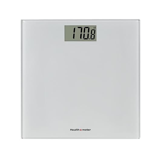Health o meter Compact Digital Glass Bathroom Scale – 500 lb Capacity, 4 Load Cells, 3.2" LCD Display, Tempered Glass Platform, Auto Shut-Off, Low Battery Indicator, Non-Skid Feet, 5-Year Warranty