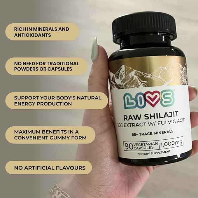 Raw Shilajit Capsules - 10,000mg Pure Himalayan Shilajit for Men & Women | High Potency Fulvic Acid & Trace Minerals | Gluten Free, Natural Energy, Focus & Immune Support Supplement - 180 Ct