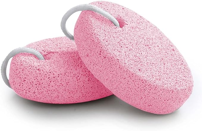 Natural Foot Pumice Stone for Feet, Borogo 2-Pack Lava Pedicure Tools Hard Skin Callus Remover for Feet and Hands -Red