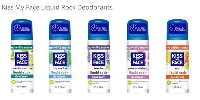 Kiss My Face Liquid Rock Roll-On Deodorant, Sport, Aluminum Chlorohydrate Free Deodorant For Women And Men, With Added Willow Bark and Mineral Crystal Salts, 3 Oz Roll On