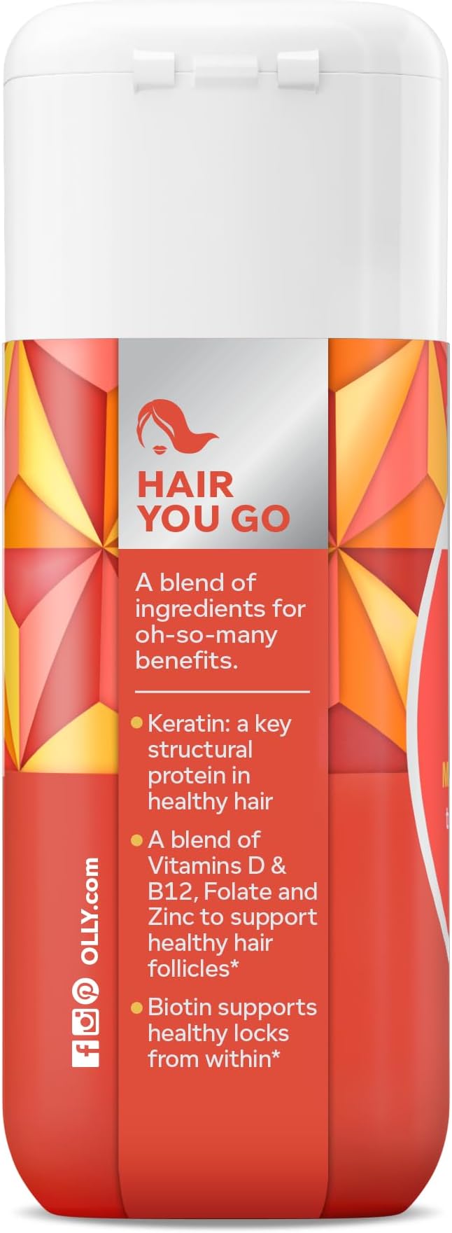 OLLY Ultra Strength Hair Softgels, Supports Hair Health, Biotin, Keratin, Vitamin D, B12, Hair Supplement, 30 Day Supply - 30 Count (Packaging May Vary) (Pack of 2)