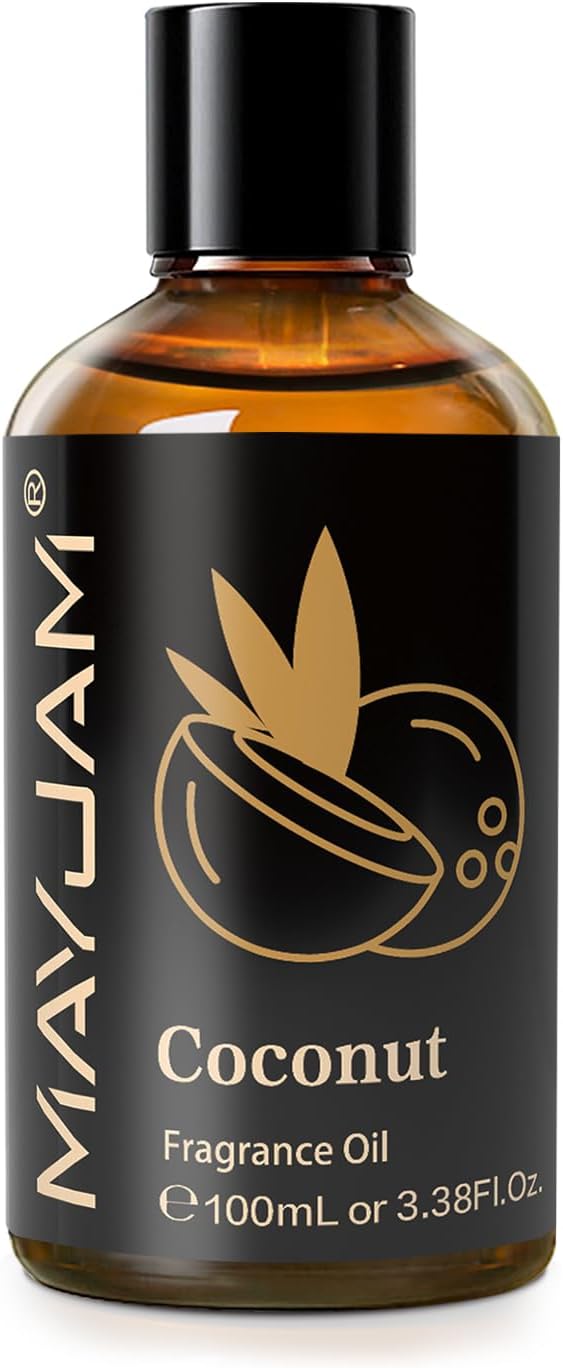 100ML/3.38FL.OZ Coconut Fragrance Oils with Glass Dropper, Essential Oils for Diffusers for Home, Long Lasting Scented Oils for Diffusers Soap Candle Making