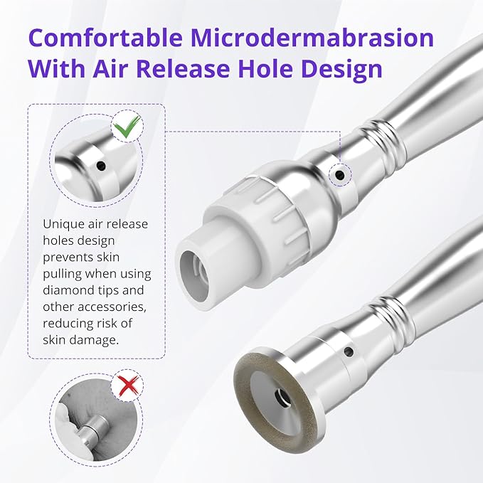 Diamond Microdermabrasion Machine, 4 in 1 Professional Dermabrasion Facial Machine with LED Display and Silicone Tips, Home Use Facial Skin Care Equipment