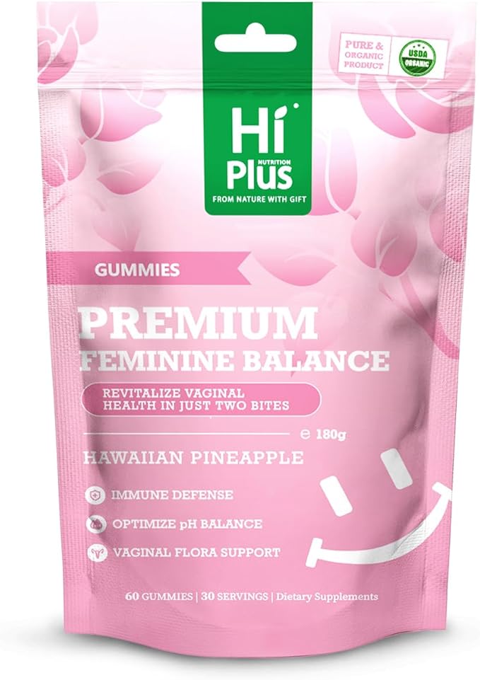 Premium Women's Vaginal Probiotics - Immune Health Support, Digestive Health, Vegan, Non-GMO, Gluten-Free, PH-Balanced Hawaiian Pineapple Flavored Gummies, 60 Gummies