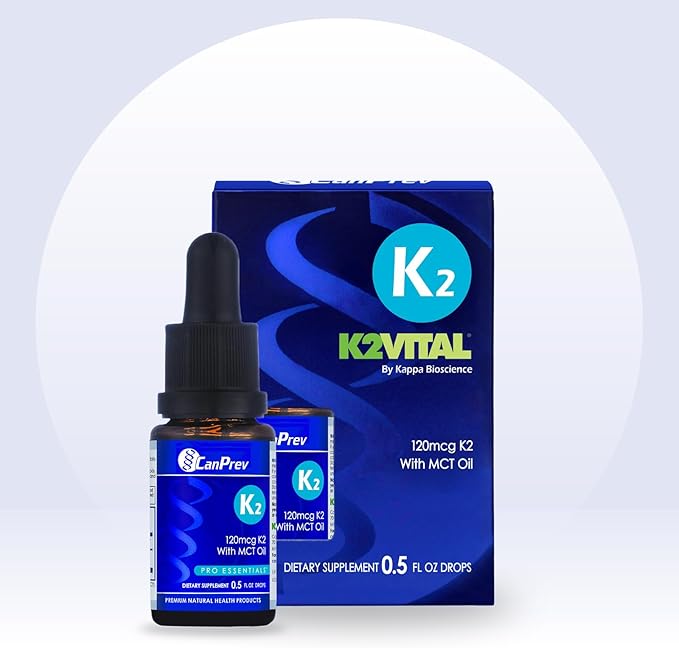 CanPrev K2 Drops, 15ml, 300 Servings, 30mcg MK-7 Vitamin K2 Liquid, Supports Strong Bones & Cardiovascular Wellness, Vegan, Unflavored Formula with MCT Oil for Optimal Calcium Utilization & Absorption