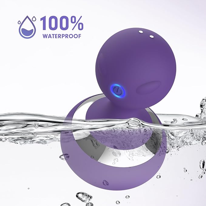 Neck Massage Ball, Home Waterproof Rechargeable Handheld Muscle Massager (Purple)
