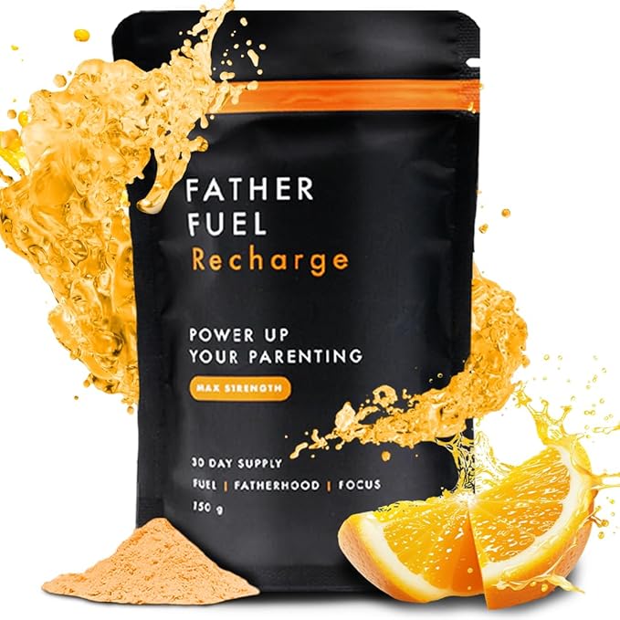 Recharge – Crash-Free Energy & Focus Powder for Men | Dad-Built Formula with Ginseng, L-Theanine, Inositol, CoQ10 & B-Vitamins | 30-Day Supply – Daily Strength & Stamina