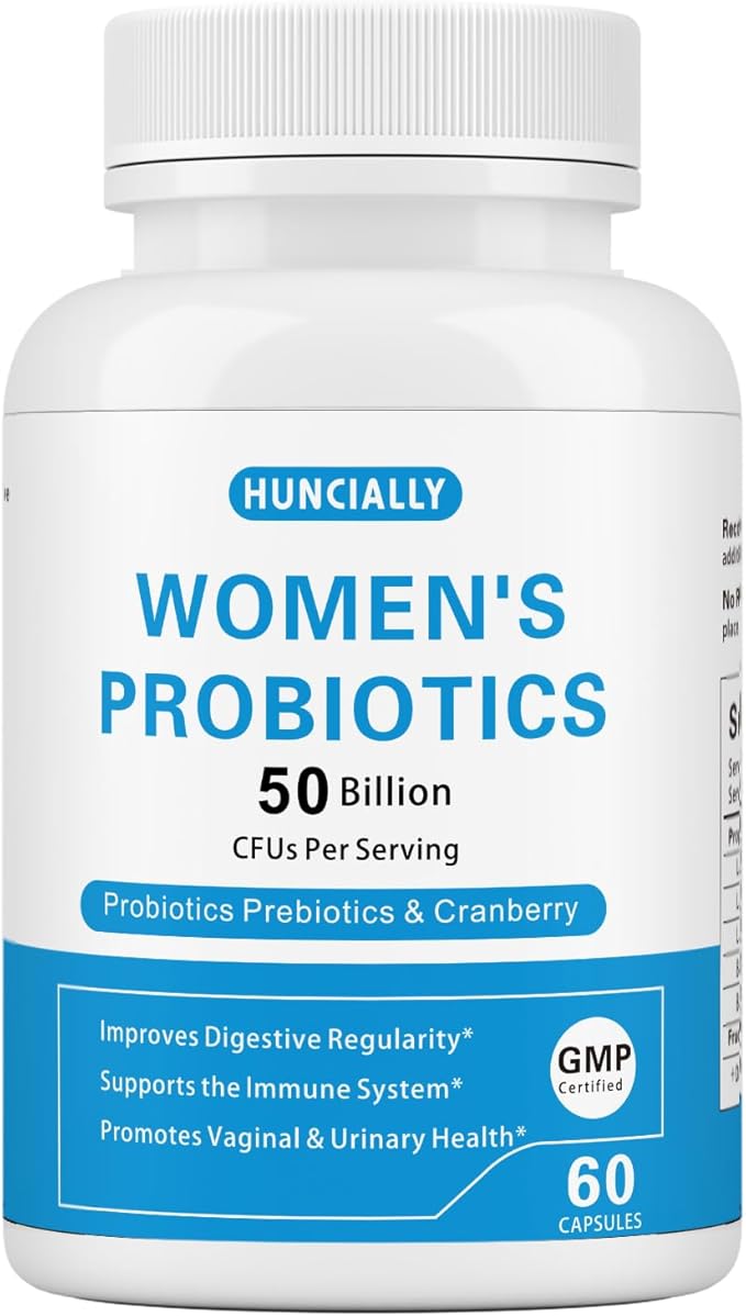 Women’s Probiotic, 50 Billion CFUs, with Prebiotics & Cranberry, Supports Digestive, Immune & Vaginal Health, 60 Capsules