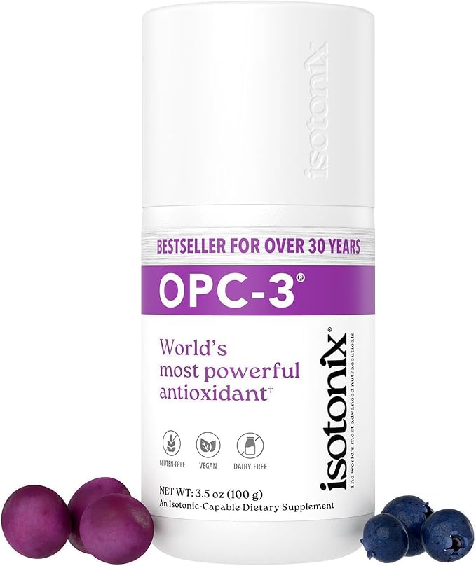 OPC-3 Isotonix - Antioxidant Supplement - Pycnogenol, Grape Seed Extracts, Bilberry, Red Wine & Pine Bark Extracts - for Heart & Circulatory Support - Isotonic, Vegan, Gluten Free - 30 Servings