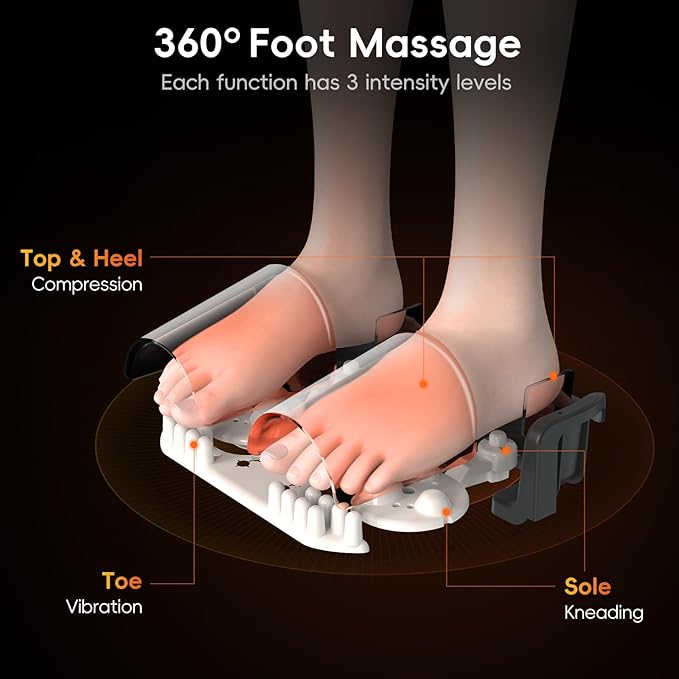 Howdy Foot Massager with Heat and Remote for Plantar Fasciitis, 2025 Heated Shiatsu Feet Massager for Neuropathy, Christmas Gift for Mom Dad Women Men, Wireless Control