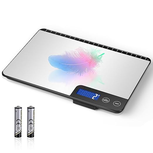Digital Kitchen Scale, Large Capacity, Easy Tare Function, Large LCD Display, Perfect for Cooking, Baking, and Meal Prep (Silver-2)