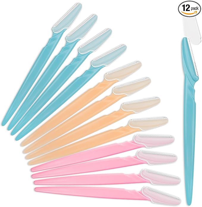 Eyebrow Razor for Women, 12 Pcs Dermaplaning Tool for Face Professional, Face Razor for Women Facial Hair Remover