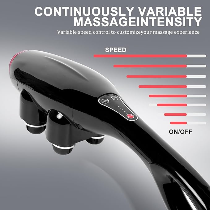 4-Head Massager, Handheld Back Massager, relieves deep Tissue Pain, Body Percussion Massage for Back, Neck, Shoulders, Limbs, and Body.