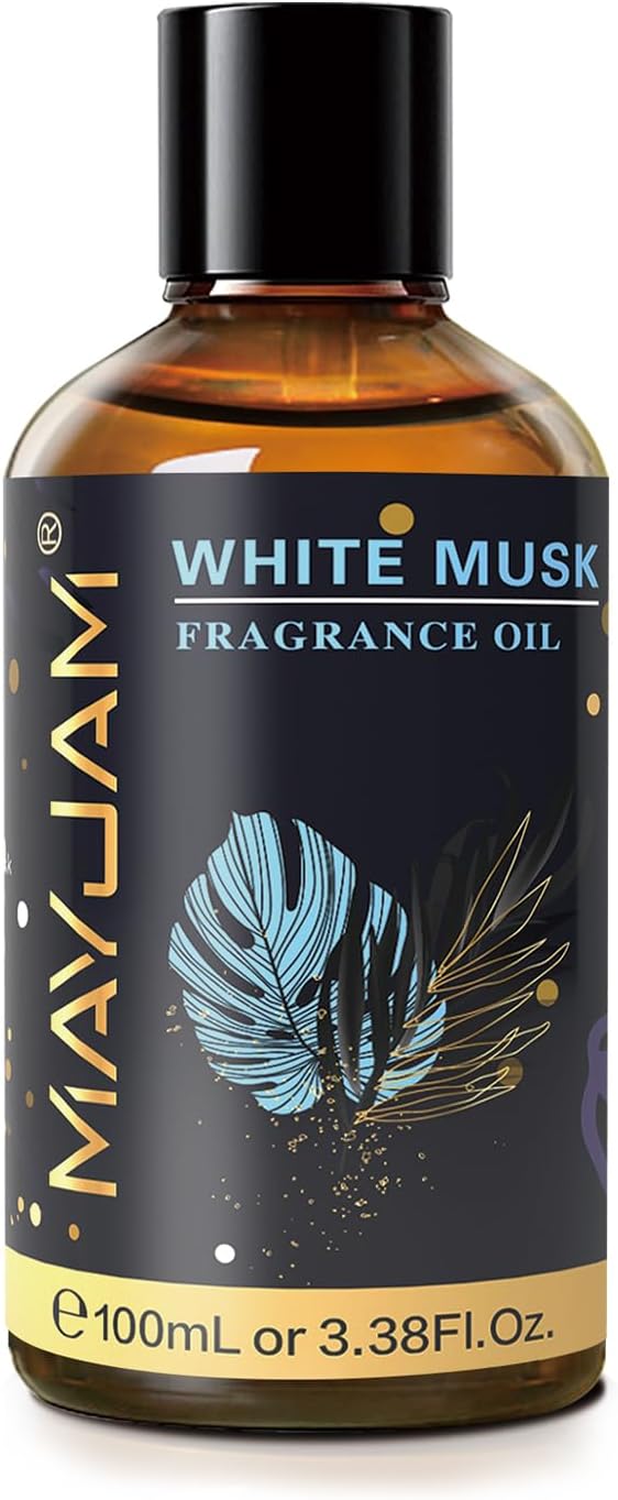 100ML/3.38FL.OZ White Musk Fragrance Oils with Glass Dropper, Essential Oils for Diffusers for Home, Long Lasting Scented Oils for Diffusers Soap Candle Making