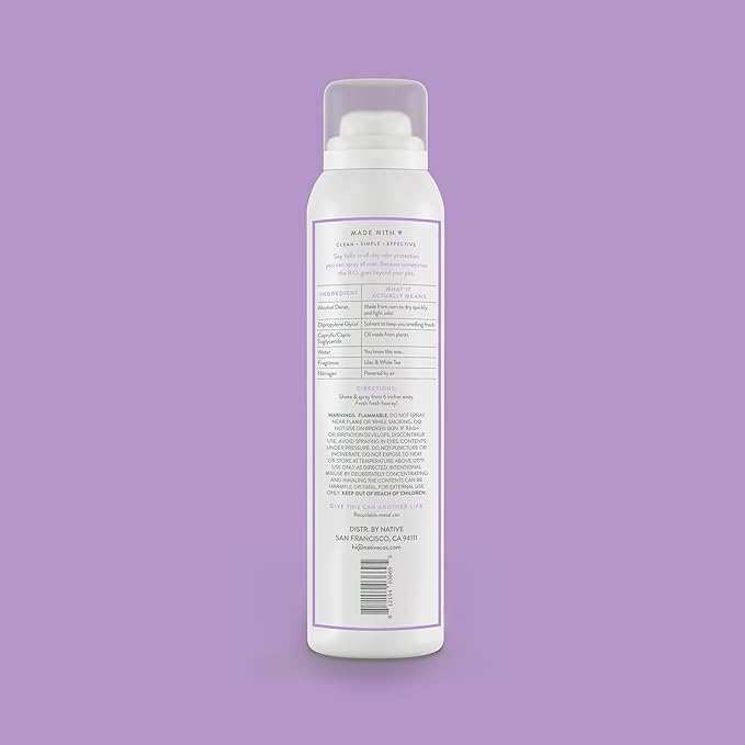 Native Deodorant & Body Spray Contains Naturally Derived Ingredients | Deodorant for Women and Men, All Day Odor Protection, Aluminum and Hydrocarbon Propellant Free | Lilac & White Tea