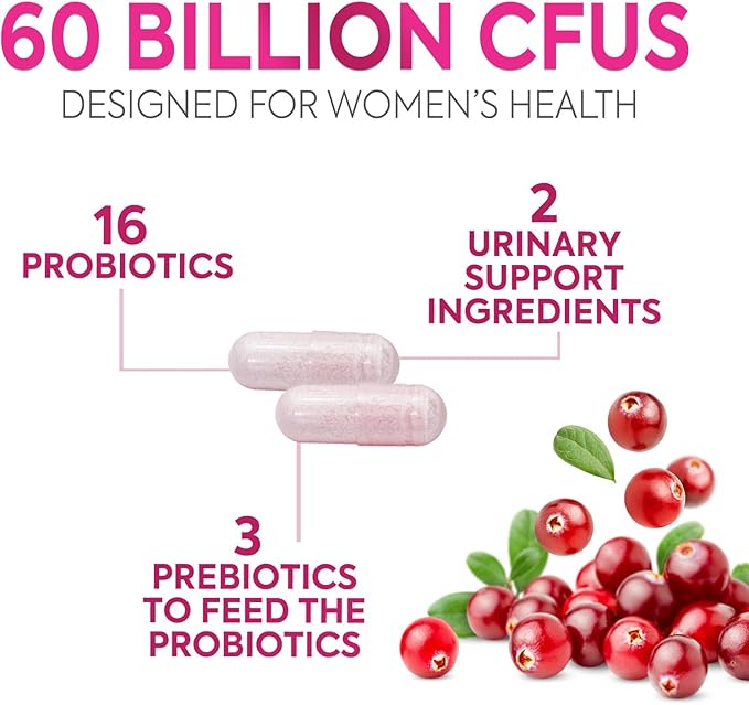 Probiotics For Women 50 Billion CFU - Women's Probiotic For Digestive Health 16 Unique Strains - Daily Vaginal PH Balance & Feminine Health Support, Womens Probiotic With Acidophilus - 120 Capsules