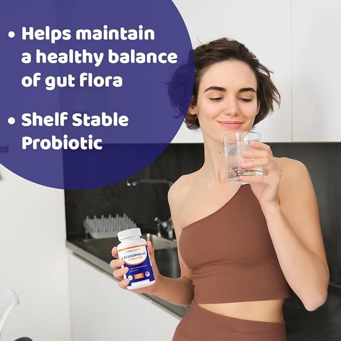 Vitamatic 2 Packs Acidophilus Probiotic - 10 Billion CFU - 120 Tablets - 5X Potency - Daily Probiotic Supplement, Supports Digestive Health (Total 240 Tablets)