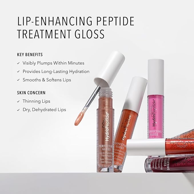 HydroPeptide Perfecting Gloss, Lip Enhancing Treatment, Long-Lasting Volume and Hydration, Sun-Kissed Bronze, 0.17 Ounce