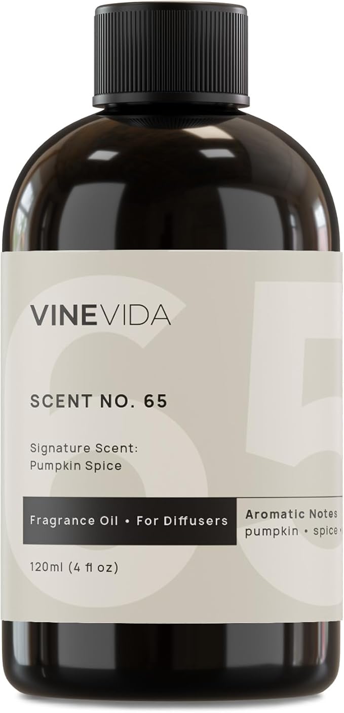 VINEVIDA Pumpkin Spice Fragrance Oil for Cold Air Diffusers - 4 Fl Oz - Essential Oils for Diffuser Oil Refill & Air Freshener Room Spray