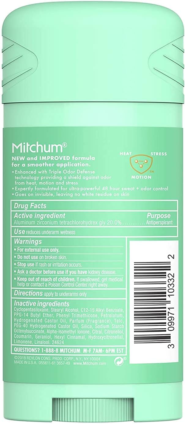 Mitchum Women Triple Odor Defense Invisible Solid 48HR Antiperspirant & Deodorant, Pure Fresh, 2.7 OZ - 8 Pack