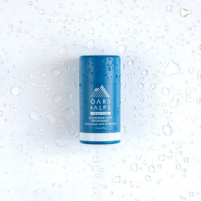 Oars + Alps Aluminum Free Deodorant for Men and Women, Dermatologist Tested and for Sensitive Skin, Travel Size, Unscented, 1 Pack, 2.6 Oz