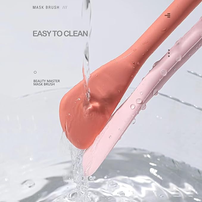 Silicone Face Mask Applicator Brush,Soft DIY Skincare Applicator Tools,Scrubber Exfoliator,Facial Cleansing Brush for Deep Gentle Exfoliating (Pink/Purple)