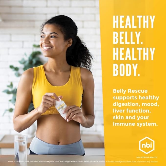 Belly Rescue: Probiotics & Prebiotics Blend for Women & Men, Once Daily for Digestive, Skin, and Immune Health, Shelf Stable