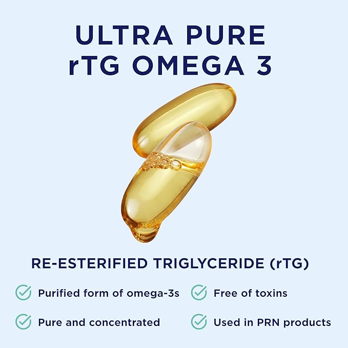 PRN DE Omega Benefits Liquid - Support for Eye Dryness - 2240mg of EPA & DHA in Re-esterfied Triglyceride Form or RTG | 40 Day Supply