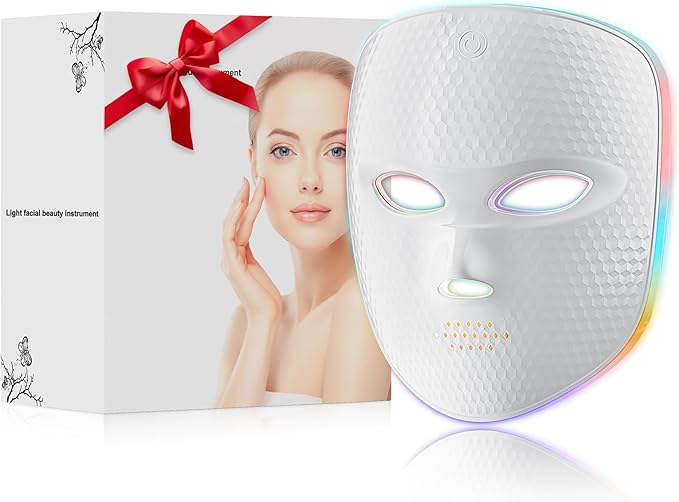Red Light Therapy Mask for Face,Cordless LED Face Mask Light Therapy,USB C Rechargeable,Infrared Light Therapy Mask for Home Working Travel Yoga Sleep