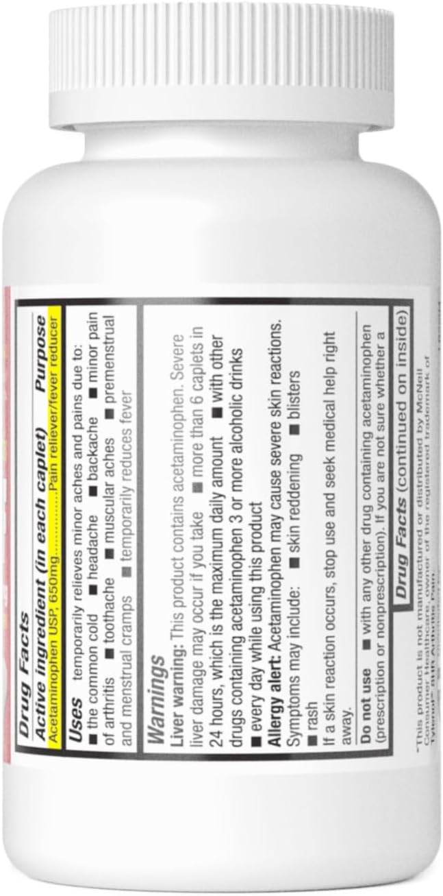 HealthA2Z® Pain Relief Extended Release | Acetaminophen 650mg | 250 Caplets | 8 Hours | Arthiritis Pain | Pain Reliever - Fever Reducer | Contains no Aspirin (250 Count)