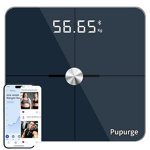 Digital Bathroom Scales with BMI, Body Fat and 25 Body Composition by Multi-Frequency Analysis, Accurate 0.1lb/0.05kg Auto-calibrated Scale for Body Weight, Clear LED/ITO Conductive Coating, 400 lbs