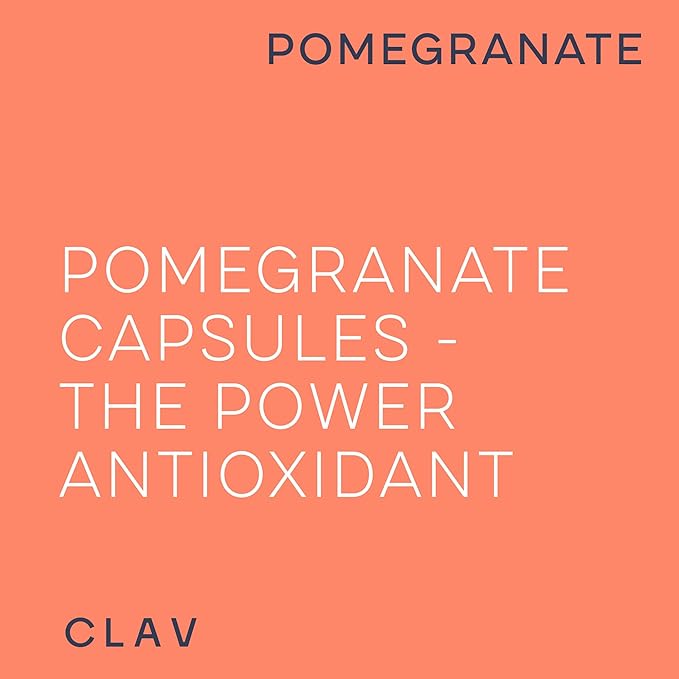CLAV Pomegranate Extract - 1000mg Daily Dose - 40% Ellagic Acid - Vegan Pomegranate Supplement - Heart & Joint Support - 60 Capsules - Made in Germany
