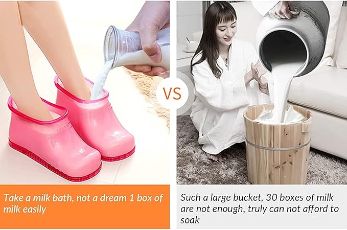 Movable Foot Soaker, Portable Feet Soaking Tub Massage Foot Bath Shoes, Bath Massager Basin Pedicure Feet Spa Shoes for Thermal Massage to Promote Blood Circulation (Medium, Blue)