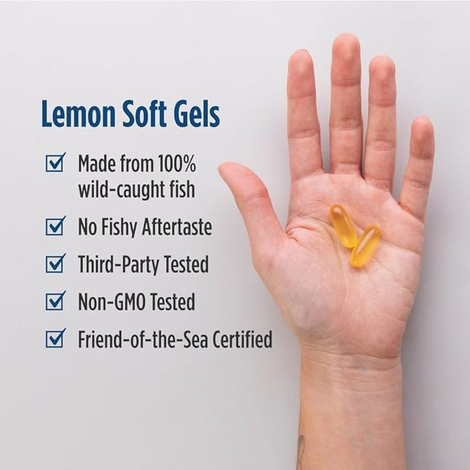 Nordic Naturals Omega-3, Lemon Flavor - 180 Soft Gels - 690 mg Omega-3 - Fish Oil - EPA & DHA - Immune Support, Brain & Heart Health, Optimal Wellness - Non-GMO - 90 Servings