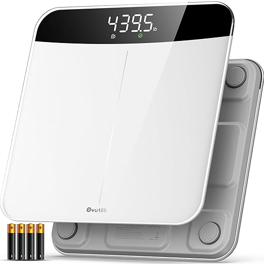 Scale for Body Weight, Highly Accurate 450lb Digital Bathroom Scales for People, Automatic Weighing Machine for Baby, Pet, Light Items, Large LED, Sturdy and Durable Base, White