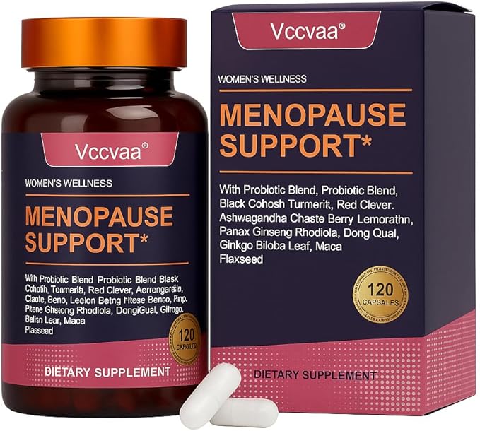 40-in-1 Menopause Support for Women – Hormonal Balance, Hot Flash & Mood Relief – Black Cohosh, DIM, Maca, Red Clover, Probiotics, B6, D3 & More – Vegan, 120 Capsules